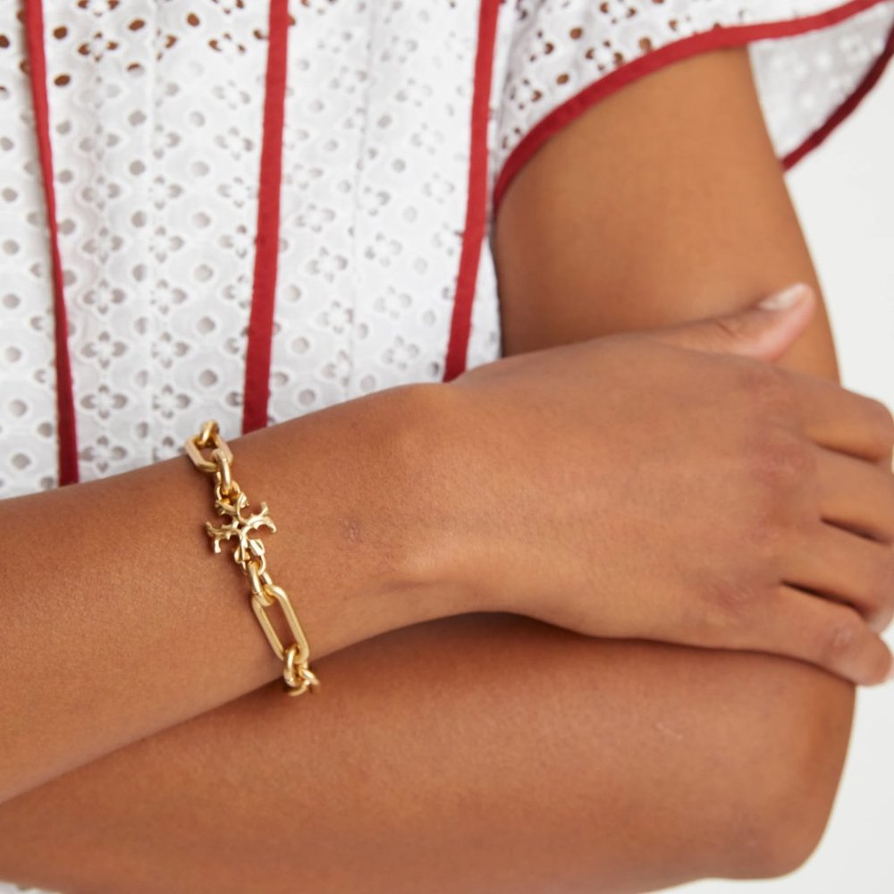 Tory Burch Roxanne Chain Bracelet in Tory Gold (Brand New) - Picture 6 of 7